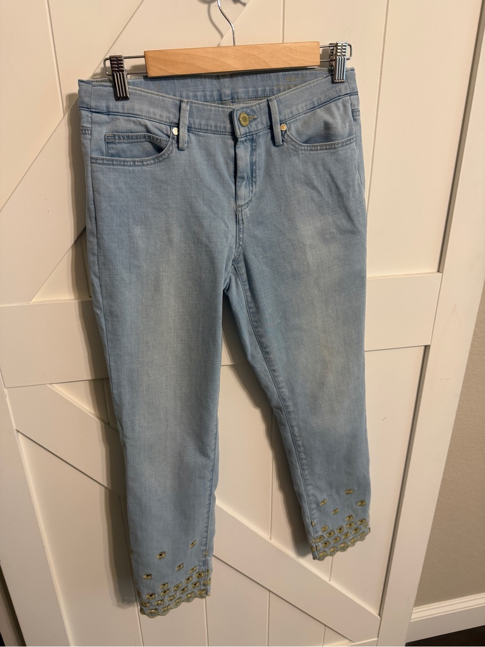 Lilly Pulitzer South Ocean Skinny Crop Seagate Starburst Embroidered Jeans 10